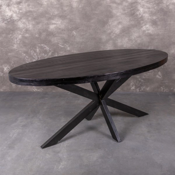 Eettafel ovaal zwart 180cm